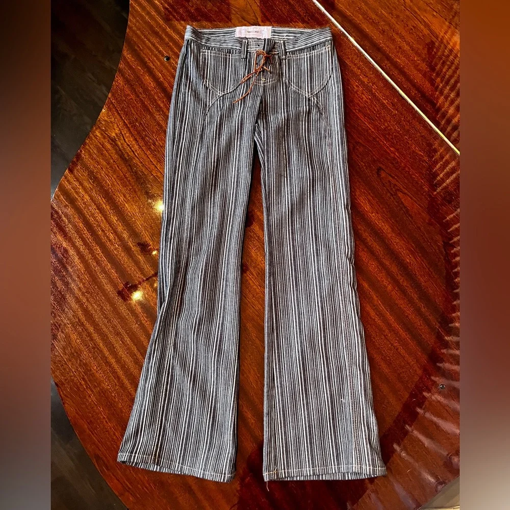 Vintage Y2K Miss Me Flare Wide Lace Up Jeans Pants - Picture 1 of 9